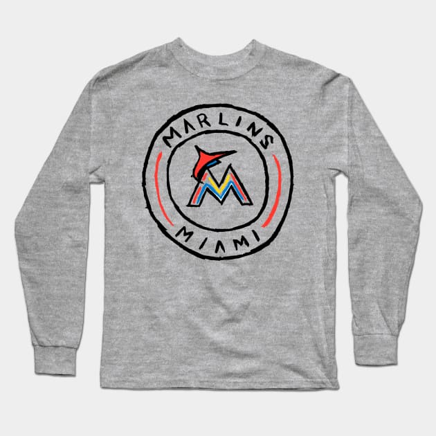Miami Marliiiins 05 Long Sleeve T-Shirt by Very Simple Graph